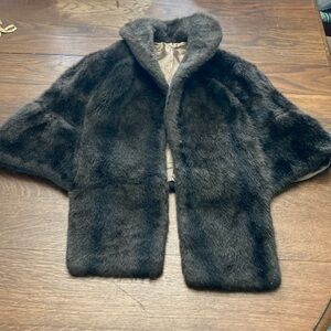 Vintage Faux Stole Wrap Cape Small Nice